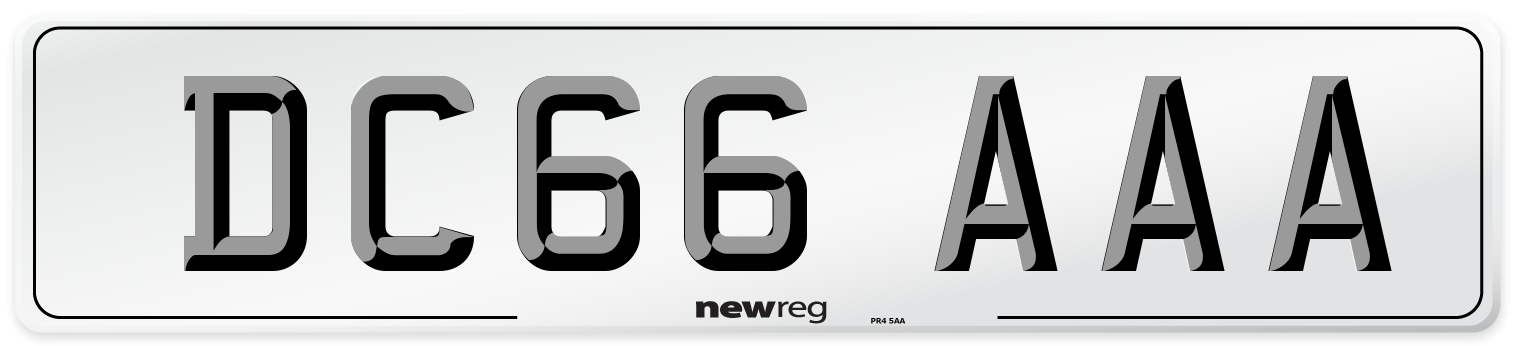 DC66 AAA Number Plate from New Reg